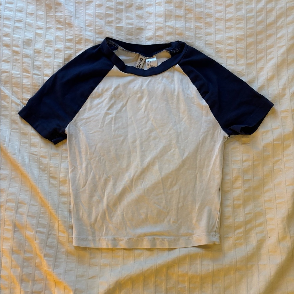 H&M Baby Tee - Navy and White